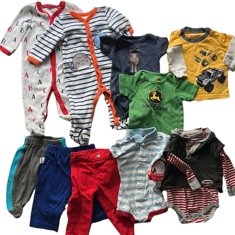Baby Boy Clothes Bundle 3-6 Months Onesies, Sleepers, Footies, Pants